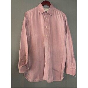 Ted Baker Men's Soft Red Textured Dress Shirt